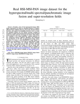 Real HSI-MSI-PAN image dataset for the
  hyperspectral/multi-spectral/panchromatic image fusion and super-resolution
  fields