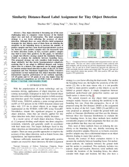 Similarity Distance-Based Label Assignment for Tiny Object Detection
