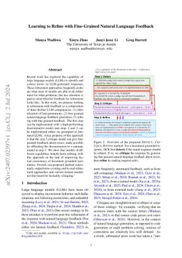 Learning to Refine with Fine-Grained Natural Language Feedback