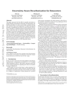 Uncertainty-Aware Decarbonization for Datacenters