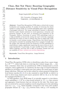 Close, But Not There: Boosting Geographic Distance Sensitivity in Visual
  Place Recognition
