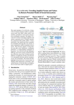ValueScope: Unveiling Implicit Norms and Values via Return Potential
  Model of Social Interactions