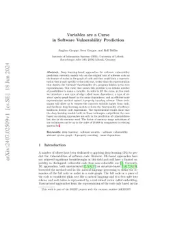 Variables are a Curse in Software Vulnerability Prediction