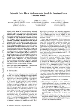 Actionable Cyber Threat Intelligence using Knowledge Graphs and Large
  Language Models