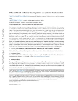 Diffusion Models for Tabular Data Imputation and Synthetic Data Generation
