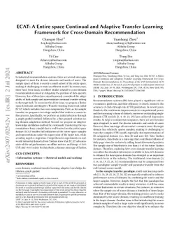 ECAT: A Entire space Continual and Adaptive Transfer Learning Framework
  for Cross-Domain Recommendation