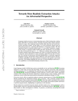 Towards More Realistic Extraction Attacks: An Adversarial Perspective