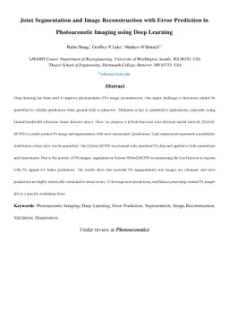 Joint Segmentation and Image Reconstruction with Error Prediction in
  Photoacoustic Imaging using Deep Learning