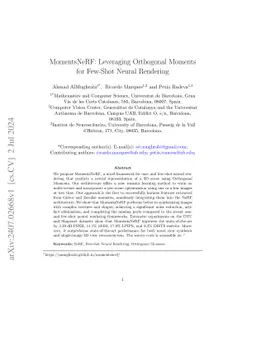 MomentsNeRF: Leveraging Orthogonal Moments for Few-Shot Neural Rendering