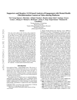 Supporters and Skeptics: LLM-based Analysis of Engagement with Mental
  Health (Mis)Information Content on Video-sharing Platforms