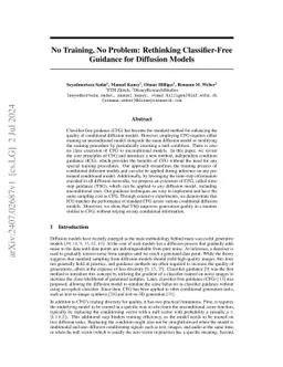 No Training, No Problem: Rethinking Classifier-Free Guidance for Diffusion Models