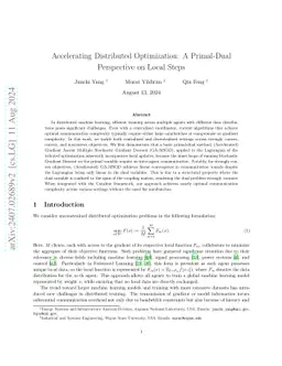 Accelerating Distributed Optimization: A Primal-Dual Perspective on
  Local Steps