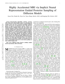 Highly Accelerated MRI via Implicit Neural Representation Guided
  Posterior Sampling of Diffusion Models