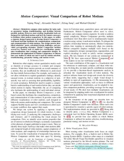 Motion Comparator: Visual Comparison of Robot Motions