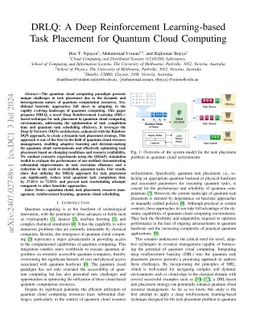DRLQ: A Deep Reinforcement Learning-based Task Placement for Quantum
  Cloud Computing