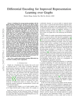 Differential Encoding for Improved Representation Learning over Graphs