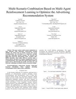 Multi-Scenario Combination Based on Multi-Agent Reinforcement Learning
  to Optimize the Advertising Recommendation System