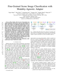 Fine-Grained Scene Image Classification with Modality-Agnostic Adapter
