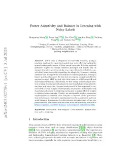 Foster Adaptivity and Balance in Learning with Noisy Labels