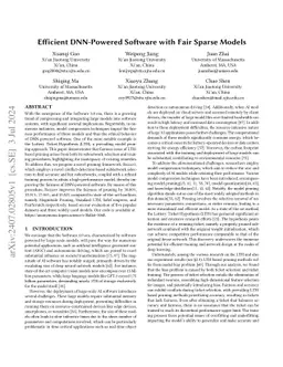 Efficient DNN-Powered Software with Fair Sparse Models