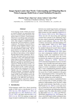 Images Speak Louder than Words: Understanding and Mitigating Bias in Vision-Language Model from a Causal Mediation Perspective