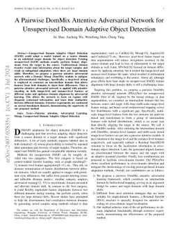 A Pairwise DomMix Attentive Adversarial Network for Unsupervised Domain
  Adaptive Object Detection