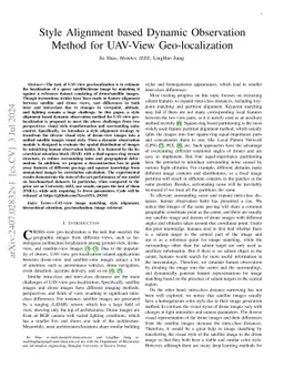 Style Alignment based Dynamic Observation Method for UAV-View
  Geo-localization