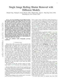 Single Image Rolling Shutter Removal with Diffusion Models