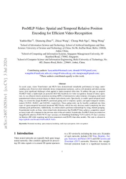 PosMLP-Video: Spatial and Temporal Relative Position Encoding for
  Efficient Video Recognition
