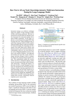 Raw Text is All you Need: Knowledge-intensive Multi-turn Instruction
  Tuning for Large Language Model