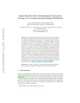 Improving Zero-shot Generalization of Learned Prompts via Unsupervised
  Knowledge Distillation