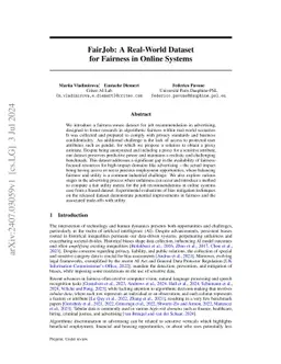 FairJob: A Real-World Dataset for Fairness in Online Systems