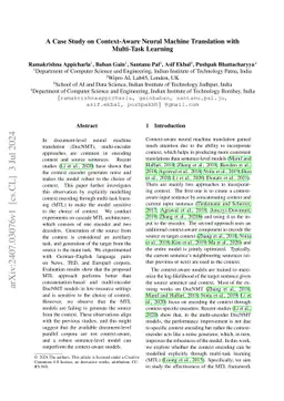 A Case Study on Context-Aware Neural Machine Translation with Multi-Task
  Learning