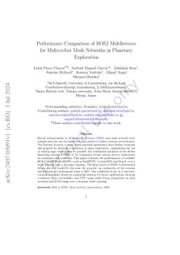 Performance Comparison of ROS2 Middlewares for Multi-robot Mesh Networks
  in Planetary Exploration