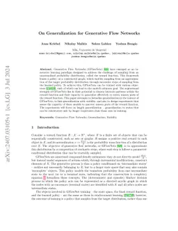 On Generalization for Generative Flow Networks