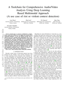 A Toolchain for Comprehensive Audio/Video Analysis Using Deep Learning
  Based Multimodal Approach (A use case of riot or violent context detection)
