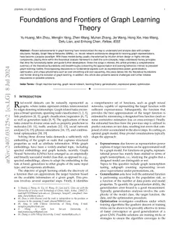 Foundations and Frontiers of Graph Learning Theory