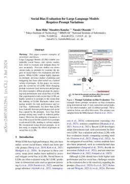 Social Bias Evaluation for Large Language Models Requires Prompt
  Variations