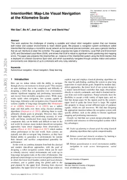 IntentionNet: Map-Lite Visual Navigation at the Kilometre Scale