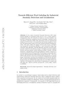 Towards Efficient Pixel Labeling for Industrial Anomaly Detection and
  Localization