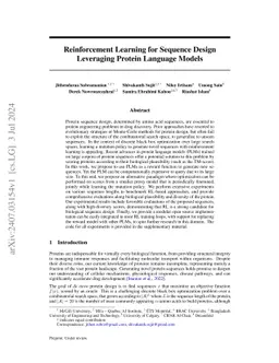 Reinforcement Learning for Sequence Design Leveraging Protein Language
  Models