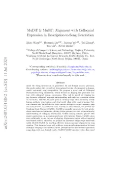 MuDiT & MuSiT: Alignment with Colloquial Expression in
  Description-to-Song Generation