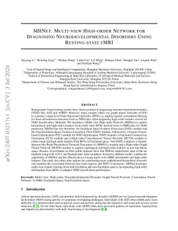 MHNet: Multi-view High-order Network for Diagnosing Neurodevelopmental Disorders Using Resting-state fMRI