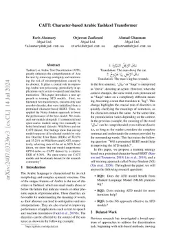 CATT: Character-based Arabic Tashkeel Transformer