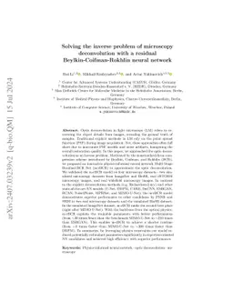 Solving the inverse problem of microscopy deconvolution with a residual
  Beylkin-Coifman-Rokhlin neural network