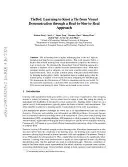 TieBot: Learning to Knot a Tie from Visual Demonstration through a
  Real-to-Sim-to-Real Approach