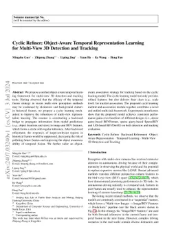 Cyclic Refiner: Object-Aware Temporal Representation Learning for
  Multi-View 3D Detection and Tracking