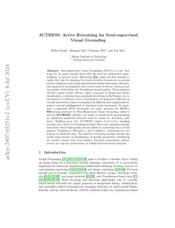 ACTRESS: Active Retraining for Semi-supervised Visual Grounding