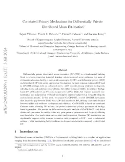 Correlated Privacy Mechanisms for Differentially Private Distributed Mean Estimation