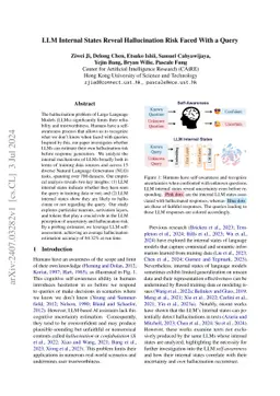 LLM Internal States Reveal Hallucination Risk Faced With a Query